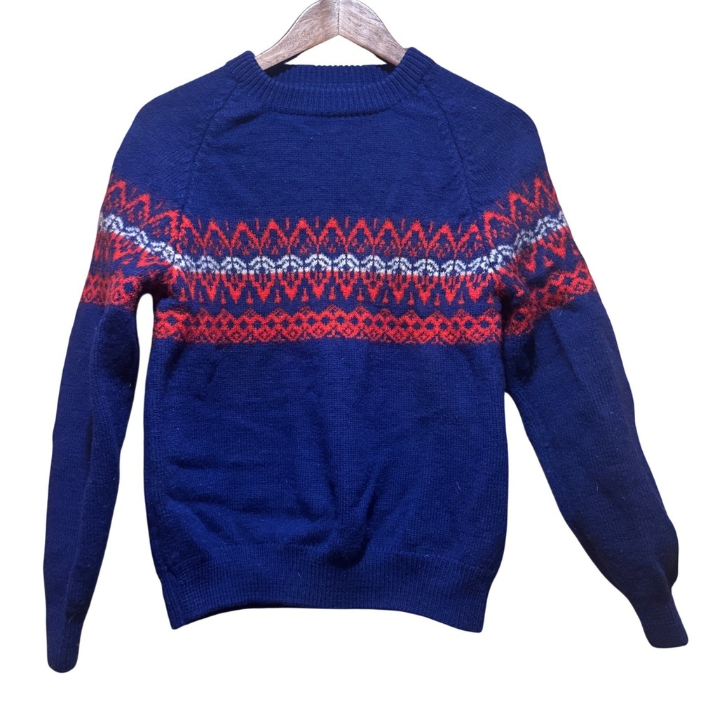 VIntage Moriarty Stowe Vermont Handmade 100% Wool Fair‎ Isle Sweater Sz L See ad